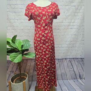 Vintage 90s Susan Burrowes Button Up Maxi Dress - XS/S Petite